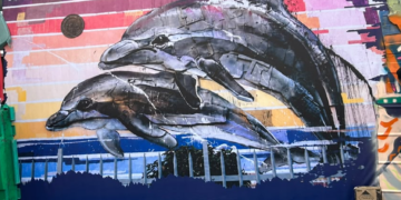 Obra Mural “Jumping Dolphins” Lori Mensajen Kona-Ba Lixu, Arte no Sustentabilidade